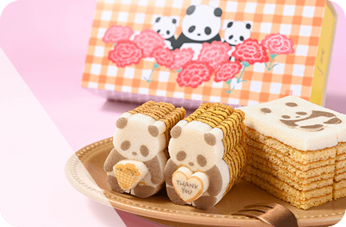 【フラワー付き】サンキューパンダバウム3個セット