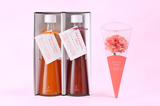 フラワー付き・母の日のジンジャーシロップ２本セット