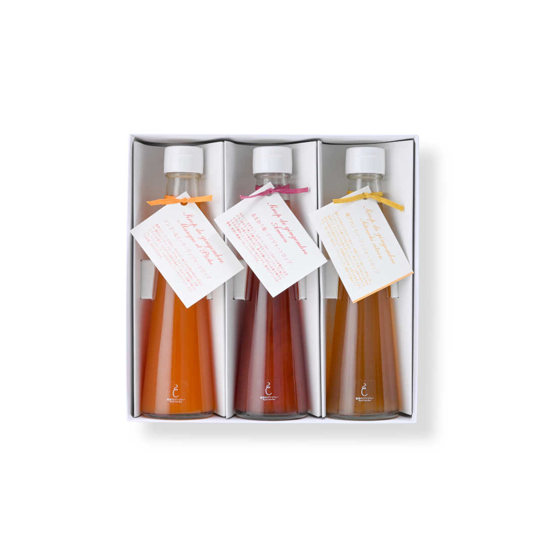 ●初夏のジンジャーシロップ３本セット(▼銀座のジンジャー紙袋（Ｍ）付き)