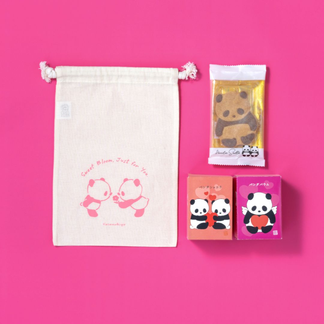 ●パンダ巾着セット【バレンタイン】(／袋無し)