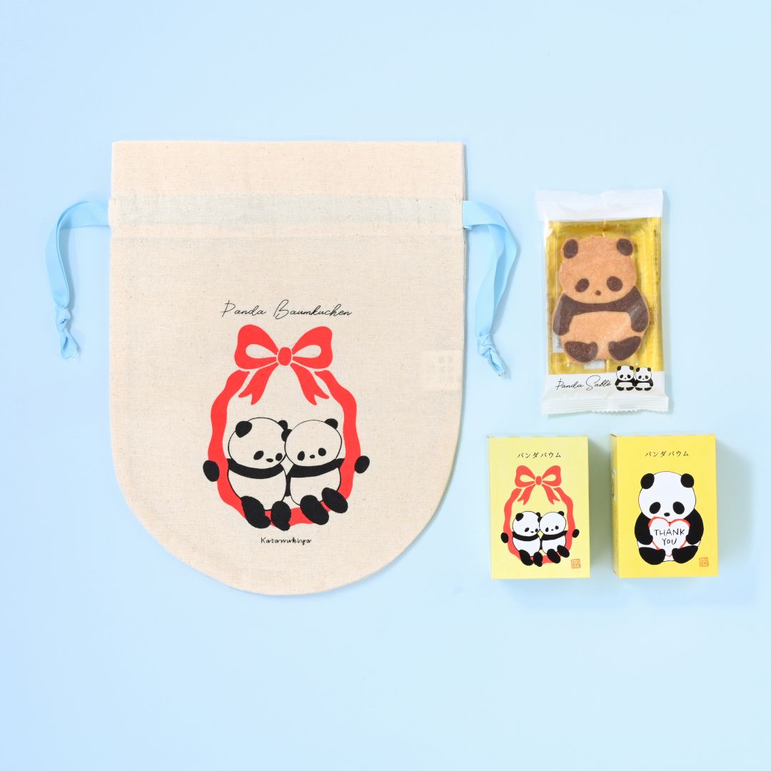 ●パンダ巾着セット【リボン】(／袋無し)