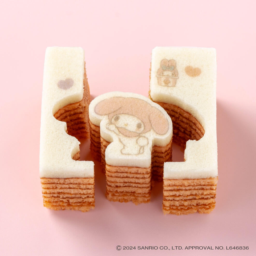 マイメロディの型ぬきバウム（いちご味）(▼カタヌキヤパンダビニール袋（Ｓ）付き)