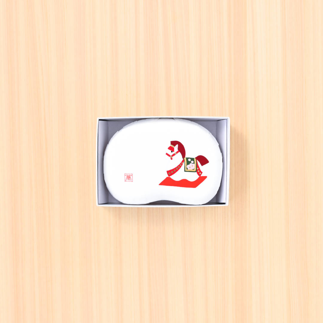 ●有機大豆の炒り豆・紅白豆【化粧箱入り】　絵柄：干支・午