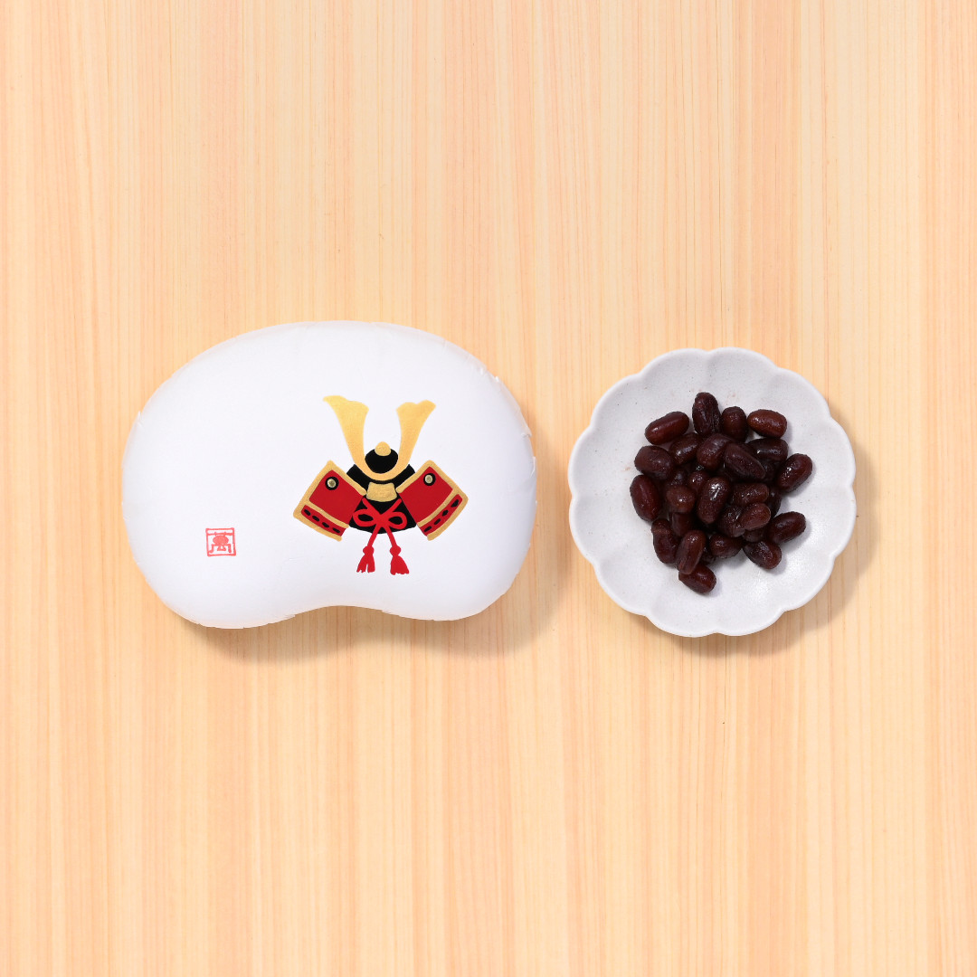 能登大納言甘納豆（豆箱入り）　絵柄：兜(／袋無し)