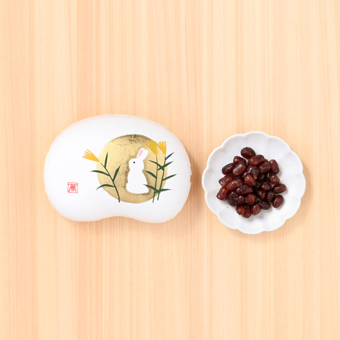 能登大納言甘納豆（豆箱入り）　絵柄：お月見うさぎ(／袋無し)